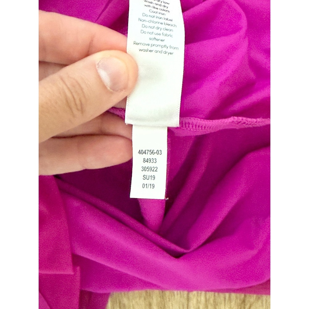 Athleta Womens Mesh Trim Short Sleeve Workout Top Magenta Pink XS 404756-03‎ - Picture 7 of 8